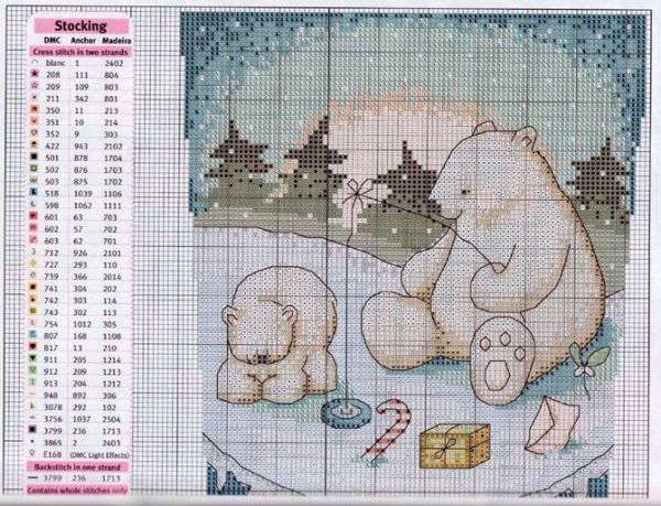 схема вышивка крестом на льду